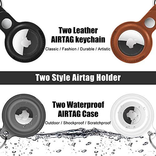 [4 Pack] Waterproof Airtag Keychain&Leather Air Tag Holder,Supfine Protective Tracker Case with Loop Key Ring for Apple AirTags,IPX8 Airtag Cover for Wallet,Luggage,Cat,Dog,Pets(Multi-Color) | The Storepaperoomates Retail Market - Fast Affordable Shopping