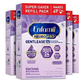 Enfamil NeuroPro Gentlease Baby Formula, Brain and Immune Support with DHA, Clinically Proven to Reduce Fussiness, Crying, Gas & Spit-up in 24 Hours, Non-GMO, Powder Refill Box, 30.4 Oz (Pack of 4) | The Storepaperoomates Retail Market - Fast Affordable Shopping