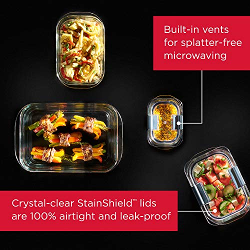 Rubbermaid Brilliance Glass Storage Set of 4 Food Containers with Lids (8 Pieces Total), Set, Assorted, Clear & Brilliance Glass Storage 4.7-Cup Food Containers with Lids, Clear (Pack of 3) | The Storepaperoomates Retail Market - Fast Affordable Shopping