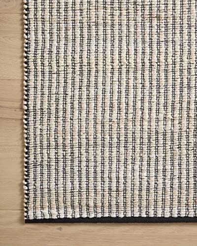 Angela Rose x Loloi Colton Collection CON-02 Ivory / Black, Contemporary 18″ x 18″ Sample Rug | The Storepaperoomates Retail Market - Fast Affordable Shopping