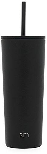 Simple Modern Insulated Tumbler Cup with Straw Lid and Flip Lid | Reusable Stainless Steel Water Bottle for Cold Brew Tea Iced Coffee Travel Mug | Classic Collection | 24oz | Midnight Black | The Storepaperoomates Retail Market - Fast Affordable Shopping