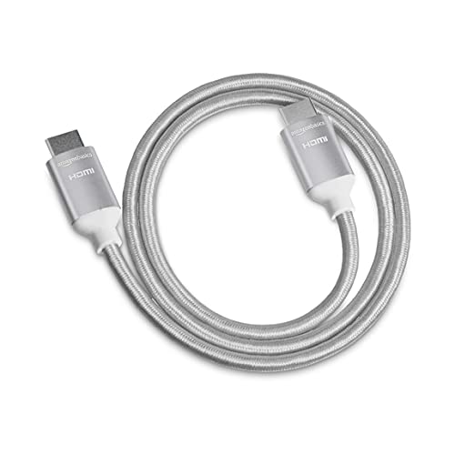Amazon Basics 10.2 Gbps High-Speed 4K HDMI Cable with Braided Cord, 3-Foot, Silver | The Storepaperoomates Retail Market - Fast Affordable Shopping