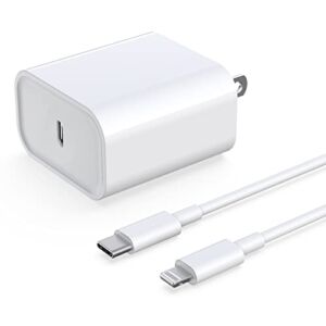 [Apple MFi Certified] iPhone Fast Charger, 20W USB C Power Delivery Wall Charger Plug with 6ft Type C to Lightning Cable Quick Charging Data Sync Cord for iPhone 13 12 11 Pro Max Mini Xs Xr X 8 iPad