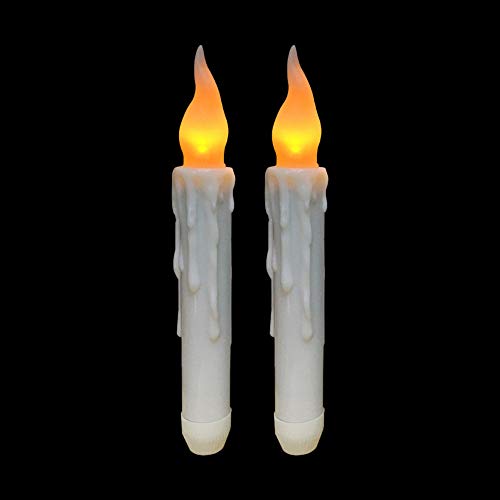 2PCS Operated Lights Battery Flameless Candles LED Taper Kitchen，Dining & Bar Home Accents Holiday Lights Warm White to Multicolored (White, One Size) | The Storepaperoomates Retail Market - Fast Affordable Shopping