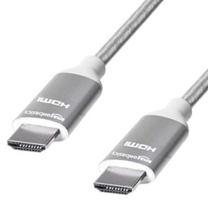 Amazon Basics 10.2 Gbps High-Speed 4K HDMI Cable with Braided Cord, 3-Foot, Silver