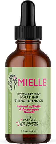 Mielle Organics Rosemary Mint Scalp & Hair Strengthening Oil With Biotin & Essential Oils, Nourishing Treatment for Split Ends, Dry Scalp, & Hair Growth, Safe For All Hair Types, 2-Fluid Ounces | The Storepaperoomates Retail Market - Fast Affordable Shopping