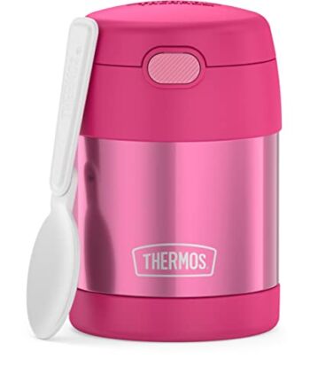 THERMOS FUNTAINER 10 Ounce Stainless Steel Vacuum Insulated Kids Food Jar with Folding Spoon, Pink | The Storepaperoomates Retail Market - Fast Affordable Shopping