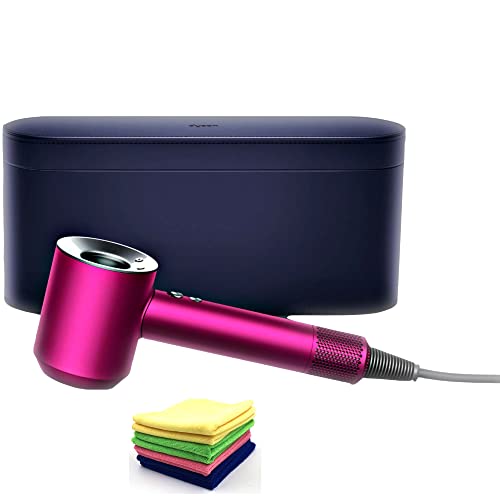 Premium Dyson Supersonic Hair Dryer Limited Gift Set Edition in Fuchsia/Nickel: Fast Drying, Light Weight, Low Noise, Controlled Styling, for Different Hair Types w/ Microfiber Cloth | The Storepaperoomates Retail Market - Fast Affordable Shopping