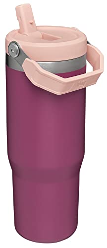 Stanley IceFlow Stainless Steel Tumbler with Straw, Vacuum Insulated Water Bottle for Home, Office or Car, Reusable Cup with Straw Leakproof Flip (Raspberry) | The Storepaperoomates Retail Market - Fast Affordable Shopping