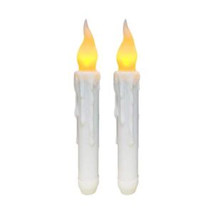 2PCS Operated Lights Battery Flameless Candles LED Taper Kitchen，Dining & Bar Home Accents Holiday Lights Warm White to Multicolored (White, One Size)