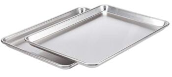 AmazonCommercial Aluminum Baking Sheet Pan, 1/2 Sheet, 17.9 x 12.9 Inch, Pack of 2 | The Storepaperoomates Retail Market - Fast Affordable Shopping