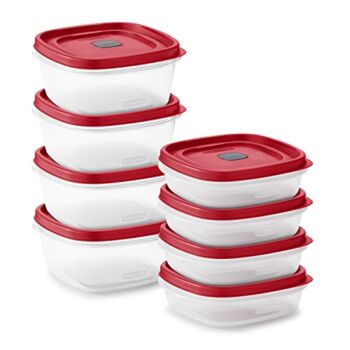 Rubbermaid 16-Piece Food Storage Containers with Lids and Steam Vents, Microwave and Dishwasher Safe, Red | The Storepaperoomates Retail Market - Fast Affordable Shopping