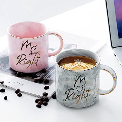 Couple Coffee Mugs,Wedding Gifts for Couples Engagement Gifts for Newlyweds Ceramic Mugs Set Anniversary Bridal Shower Gifts for Bride Valentines Day Christmas Presents Bride and Groom Married 12 oz | The Storepaperoomates Retail Market - Fast Affordable Shopping