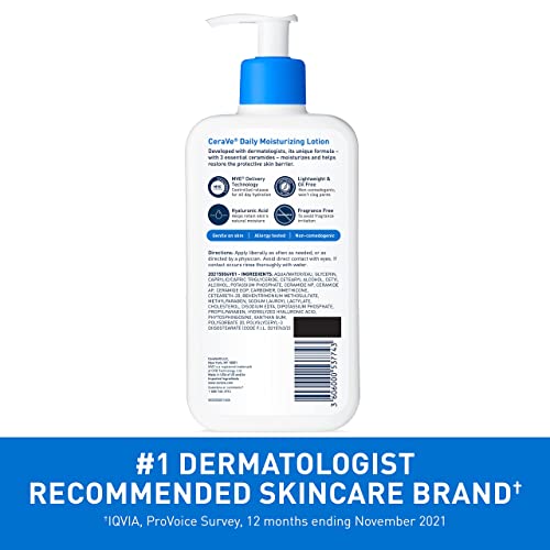 CeraVe Daily Moisturizing Lotion for Dry Skin | Body Lotion & Facial Moisturizer with Hyaluronic Acid and Ceramides | 12 Fl Ounce | The Storepaperoomates Retail Market - Fast Affordable Shopping