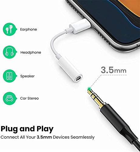 Lightning to 3.5 mm Headphone Jack Adapter, [Apple MFi Certified] 3 Pack iPhone 3.5mm Headphones/Earphones Jack Aux Audio Dongle Adapter Compatible for iPhone 14 13 12 11 XS XR X 8 7, Support All iOS | The Storepaperoomates Retail Market - Fast Affordable Shopping
