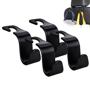 Amooca Car Seat Headrest Hook 4 Pack Hanger Storage Organizer Universal for Handbag Purse Coat fit Universal Vehicle Car Black S Type | The Storepaperoomates Retail Market - Fast Affordable Shopping