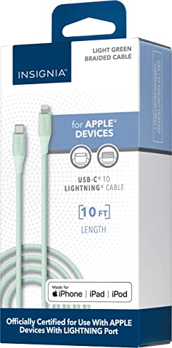 Insignia – 10′ Lightning to USB-C Charge-and-Sync Cable – Green | The Storepaperoomates Retail Market - Fast Affordable Shopping