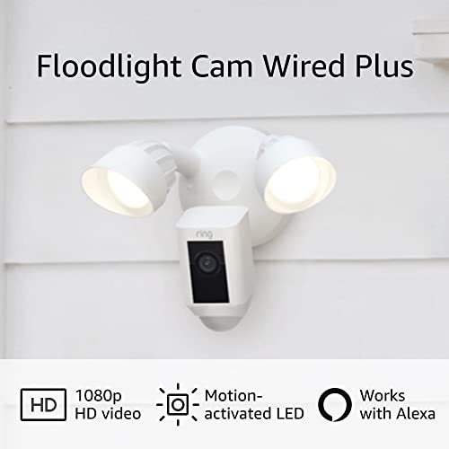 Ring Floodlight Cam Wired Plus with motion-activated 1080p HD video, White (2021 release) | The Storepaperoomates Retail Market - Fast Affordable Shopping