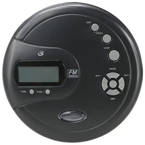 GPX PC332B Portable CD Player with Anti-Skip Protection, FM Radio and Stereo Earbuds – Black