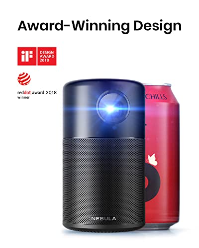 Anker NEBULA Capsule, Smart Wi-Fi Mini Projector, 100 ANSI Lumen Portable Projector, 360° Speaker, Movie Projector, 100 Inch Picture, 4Hr Video Playtime for Inside and Outside, Watch Anywhere | The Storepaperoomates Retail Market - Fast Affordable Shopping