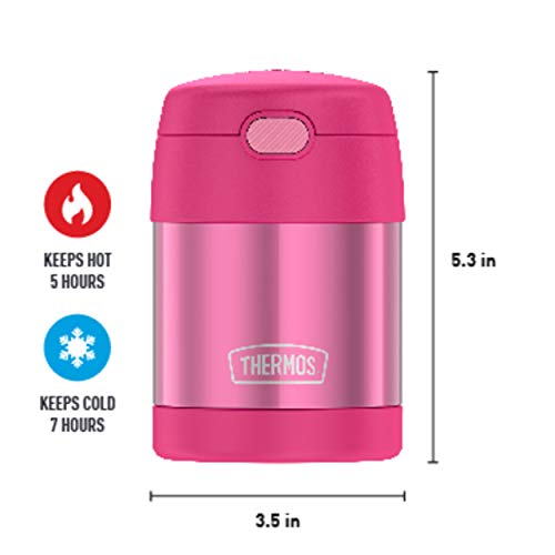 THERMOS FUNTAINER 10 Ounce Stainless Steel Vacuum Insulated Kids Food Jar with Folding Spoon, Pink | The Storepaperoomates Retail Market - Fast Affordable Shopping