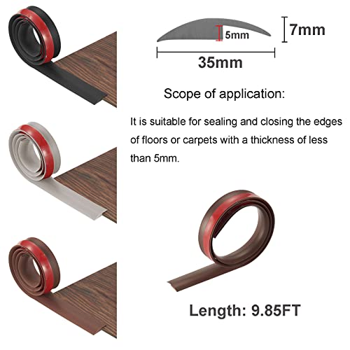 PVC Self Adhesive Threshold Transition Strips – 9.85 FT Floor & Carpet Edging Trim Strip-Suitable for Threshold Transitions with a Height Less Than 5mm (5mm, Brown) | The Storepaperoomates Retail Market - Fast Affordable Shopping