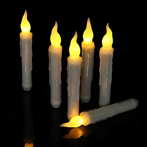 2PCS Operated Lights Battery Flameless Candles LED Taper Kitchen，Dining & Bar Home Accents Holiday Lights Warm White to Multicolored (White, One Size) | The Storepaperoomates Retail Market - Fast Affordable Shopping