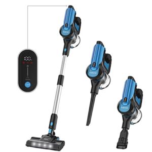 Cordless Vacuum Cleaner, TASVAC 28Kpa Stick Vacuum with LED Display, Up to 50min Runtime, 6-in-1 Lightweight Powerful Vacuum with Detachable Battery Self-Standing for Hard Floor Carpet Pet Hair Home