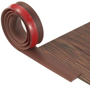 PVC Self Adhesive Threshold Transition Strips – 9.85 FT Floor & Carpet Edging Trim Strip-Suitable for Threshold Transitions with a Height Less Than 5mm (5mm, Brown)