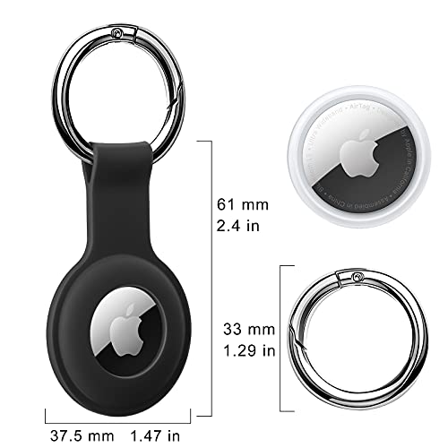 Holder Case for AirTags Ultra Light Silicone Sleeve for AirTags Durable Anti-Scratch Protective Skin Cover with Anti-Losing Keychain Ring Accessory Compatible with Apple AirTags 2021 Black | The Storepaperoomates Retail Market - Fast Affordable Shopping