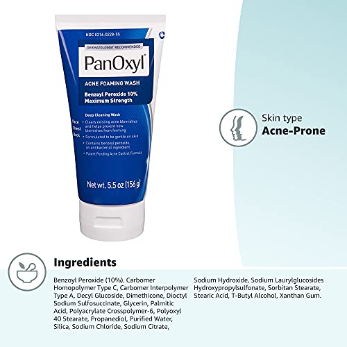 PanOxyl Acne Foaming Wash Benzoyl Peroxide 10% Maximum Strength Antimicrobial, 5.5 Oz | The Storepaperoomates Retail Market - Fast Affordable Shopping