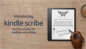 Introducing Kindle Scribe (64 GB), the first Kindle for reading and writing, with a 10.2” 300 ppi Paperwhite display, includes Premium Pen