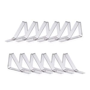 BETRIC Tablecloth Clips -12 Packs Flexible Stainless Steel Picnic Tablecloth Clips for Outdoor Tables,Picnics Marquees,Weddings,Graduation Party(Standard)