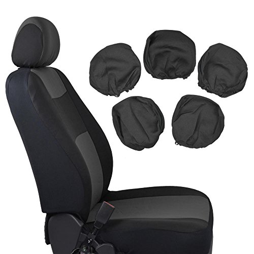 BDK PolyPro Car Seat Covers Full Set in Charcoal on Black – Front and Rear Split Bench Car Seat Cover, Easy to Install, Interior Covers for Auto Truck Van SUV | The Storepaperoomates Retail Market - Fast Affordable Shopping