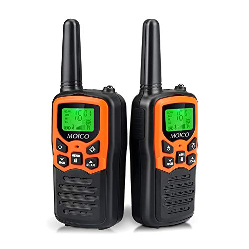Walkie Talkies, MOICO Long Range Walkie Talkies for Adults with 22 FRS Channels, Family Walkie Talkie with LED Flashlight VOX LCD Display for Hiking Camping Trip (Orange 2 Pack) | The Storepaperoomates Retail Market - Fast Affordable Shopping