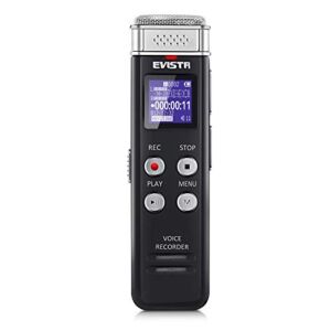 EVISTR 16GB Digital Voice Recorder Voice Activated Recorder with Playback – Upgraded Small Tape Recorder for Lectures, Meetings, Interviews, Mini Audio Recorder USB Charge, MP3