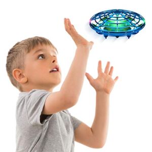 Force1 Scoot Hand Operated Drone for Kids or Adults – Hands Free Motion Sensor Mini Drone, Easy Indoor Small UFO Toy Flying Ball Drone Toy for Boys and Girls Kids Drones (Blue)