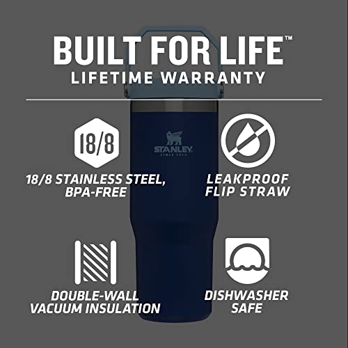 Stanley IceFlow Stainless Steel Tumbler with Straw, Vacuum Insulated Water Bottle for Home, Office or Car, Reusable Cup with Straw Leakproof Flip (Lapis) | The Storepaperoomates Retail Market - Fast Affordable Shopping