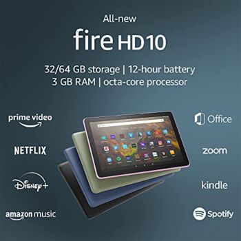 Fire HD 10 tablet, 10.1″, 1080p Full HD, 32 GB, latest model (2021 release), Lavender | The Storepaperoomates Retail Market - Fast Affordable Shopping