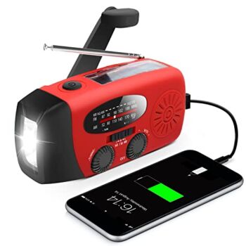 Emergency Hand Crank Radio with LED Flashlight for Emergency, AM/FM NOAA Portable Weather Radio with 2000mAh Power Bank Phone Charger, USB Charged & Solar Power for Camping, Emergency | The Storepaperoomates Retail Market - Fast Affordable Shopping