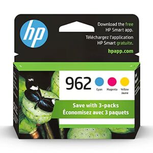 Original HP 962 Cyan, Magenta, Yellow Ink Cartridges (3 Count -pack of 1) | Works with HP OfficeJet 9010 Series, HP OfficeJet Pro 9010, 9020 Series | Eligible for Instant Ink | 3YP00AN