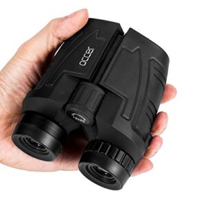 occer 12×25 Compact Binoculars with Clear Low Light Vision, Large Eyepiece Waterproof Binocular for Adults Kids,High Power Easy Focus Binoculars for Bird Watching,Outdoor Hunting,Travel,Sightseeing