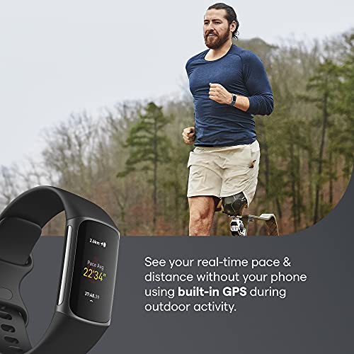 Fitbit Charge 5 Advanced Fitness & Health Tracker with Built-in GPS, Stress Management Tools, Sleep Tracking, 24/7 Heart Rate and More, Black/Graphite, One Size (S &L Bands Included) | The Storepaperoomates Retail Market - Fast Affordable Shopping