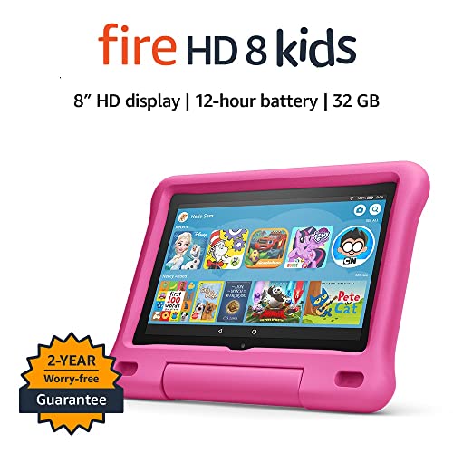 Fire HD 8 Kids tablet, 8″ HD display, ages 3-7, 32 GB, includes a 1-year subscription to Amazon Kids+ content, Pink Kid-Proof Case, (2020 release) | The Storepaperoomates Retail Market - Fast Affordable Shopping