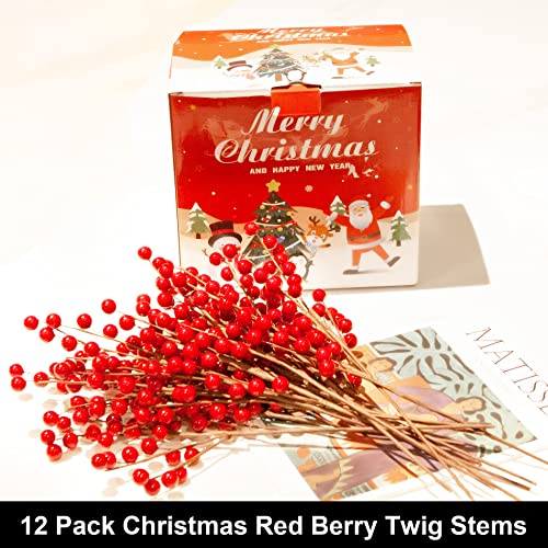 12 Pack Christmas Red Berries Stems for Christmas Tree Ornament&Decor Decorations Crafts Wedding, Holiday Home Decor,Artificial Burgundy Berry,Xmas Tree Decor, Christmas Picks,Holly (17in) | The Storepaperoomates Retail Market - Fast Affordable Shopping