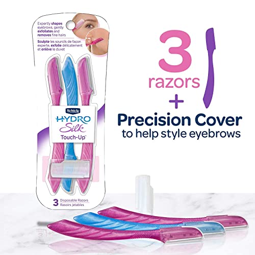 Schick Hydro Silk Touch-Up Multipurpose Exfoliating Dermaplaning Tool, Eyebrow Razor, and Facial Razor with Precision Cover, 3 Count | The Storepaperoomates Retail Market - Fast Affordable Shopping