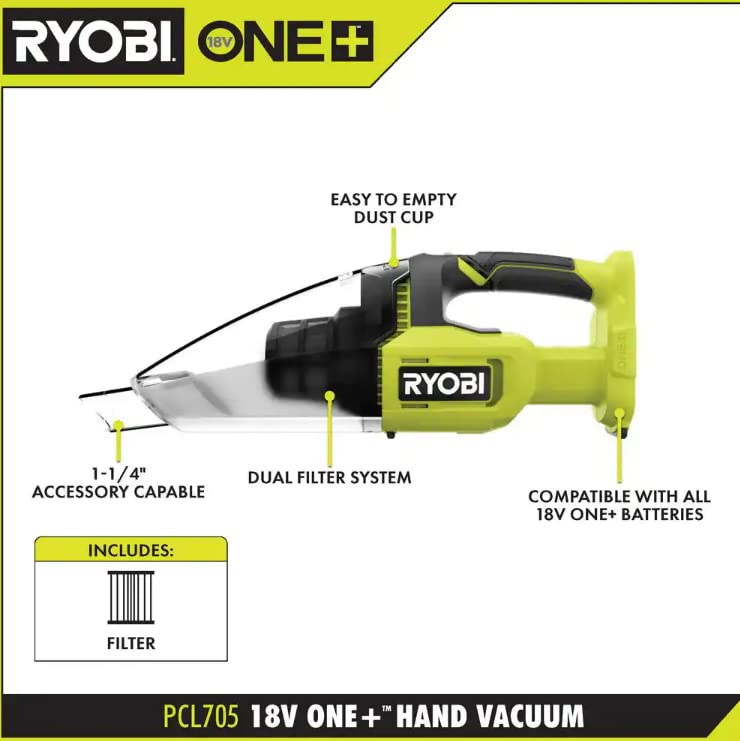 RYOBI ONE+ 18V Cordless Multi-Surface Handheld Vacuum (Tool Only) | The Storepaperoomates Retail Market - Fast Affordable Shopping