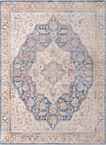 Unique Loom Deepa Collection Area Rug – Regalia (Rectangular 10′ 0″ x 13′ 9″, Blue Ivory/ Light Blue) | The Storepaperoomates Retail Market - Fast Affordable Shopping