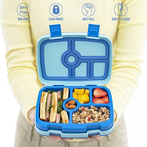 Space Prints Bento Box for Kids , Removable 5 Compartments Portion Size Leakproof Bento Lunch Box for Boys Girls Meal Prep Containers, BPA-Free Durable Microwave/Freezer/Dishwasher Safe (Space) | The Storepaperoomates Retail Market - Fast Affordable Shopping