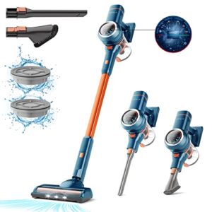 ORFELD Cordless Vacuum Cleaner with LED Display, Cordless Stick Vacuum with 28000Pa Powerful Suction, 50Mins Runtime, 6 in 1 Stand-Up Design and Quiet Vacuum for Carpet Hard Floor Pet Hair